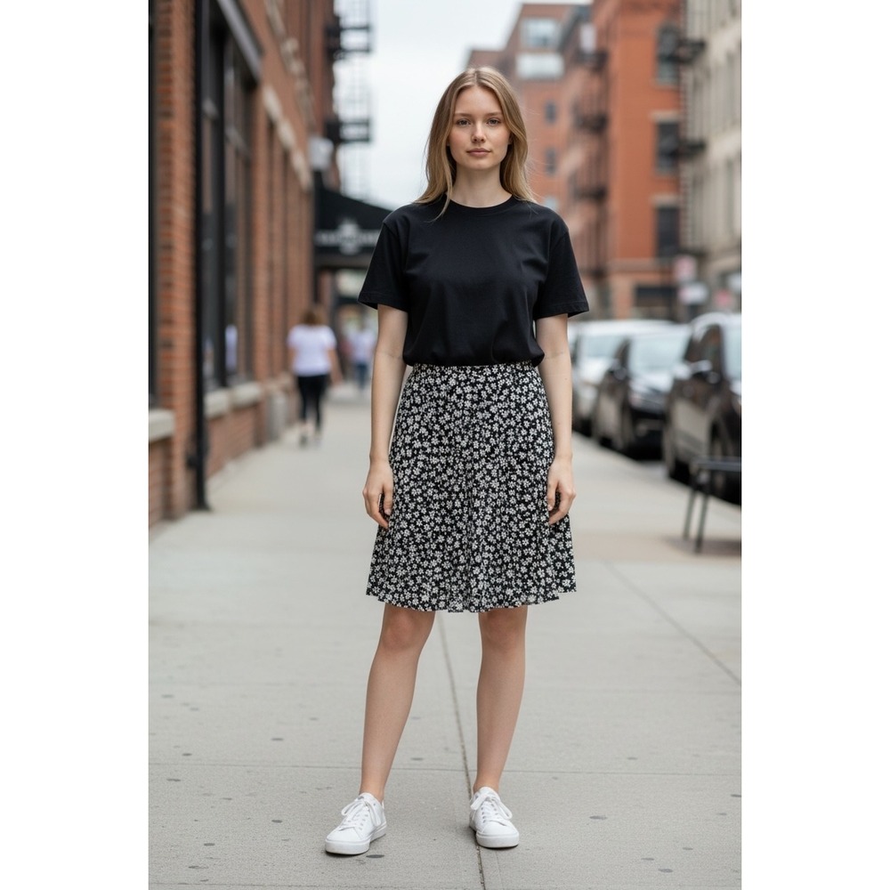 Black & White Floral Skirt | Flowy A-Line, Cottagecore, Y2K Summer, A MUST HAVE!